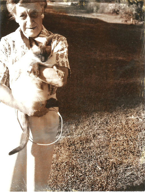 Violet Clark and her cat, Sam