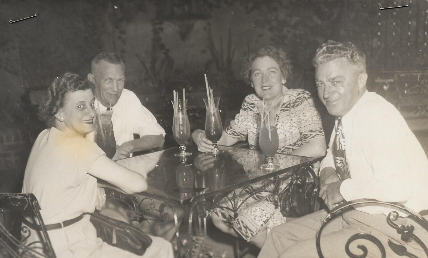 Left to Right - Violet & Victor Clark with Margaret & Lester Atteberry, At Pat O'Brien's In The Old French Quarter, New Orleans